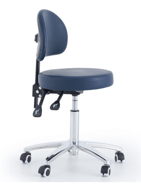 Pacific Round Top Gas Lift Stool with Back Rest