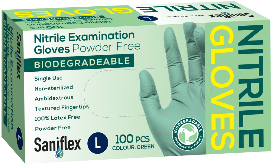 Saniflex Biodegradable Nitrile examination gloves