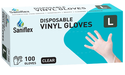 Saniflex Vinyl disposable Gloves- Large size