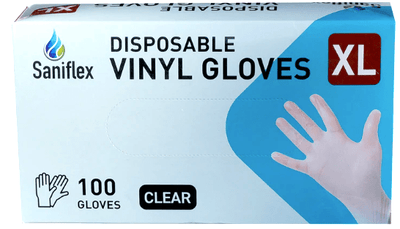 Saniflex Vinyl disposable Gloves- Xlarge size