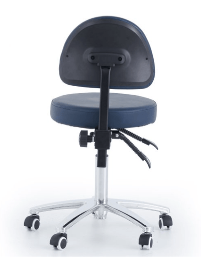 Pacific Round Top Gas Lift Stool with Back Rest - InterAktiv Health