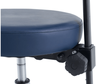 Pacific Round Top Gas Lift Stool with Back Rest - InterAktiv Health