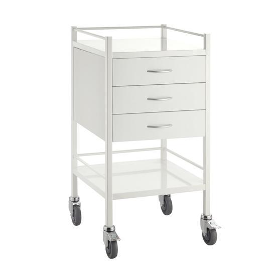 3 Drawer Dressing Trolley Powder Coated Steel