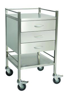 3 drawer stainless steel trolley from Interaktiv Health